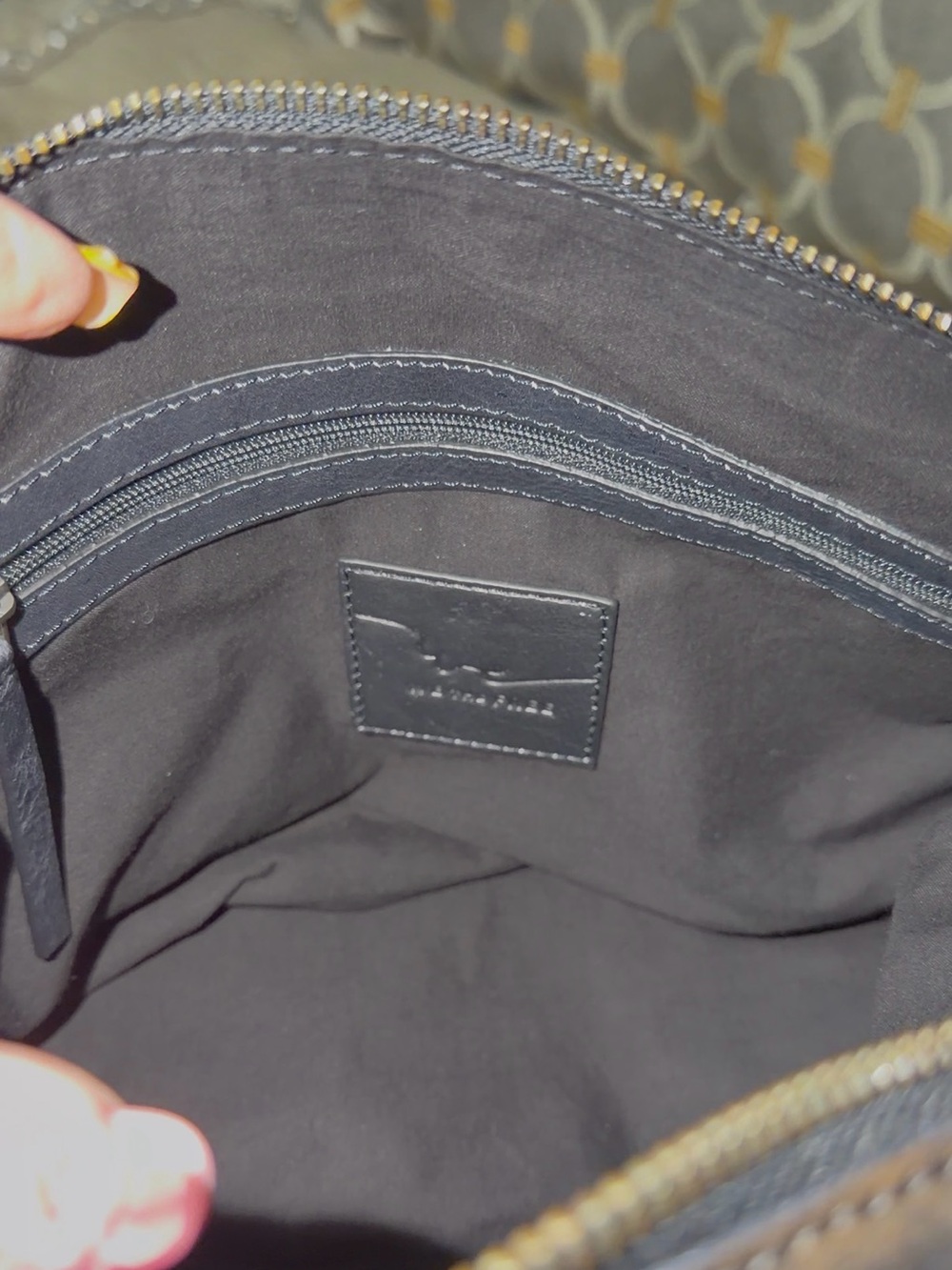 We The Free Black Leather Shoulder Bag with Tan Accent Charm Miniature Purse - Picture 7 of 10